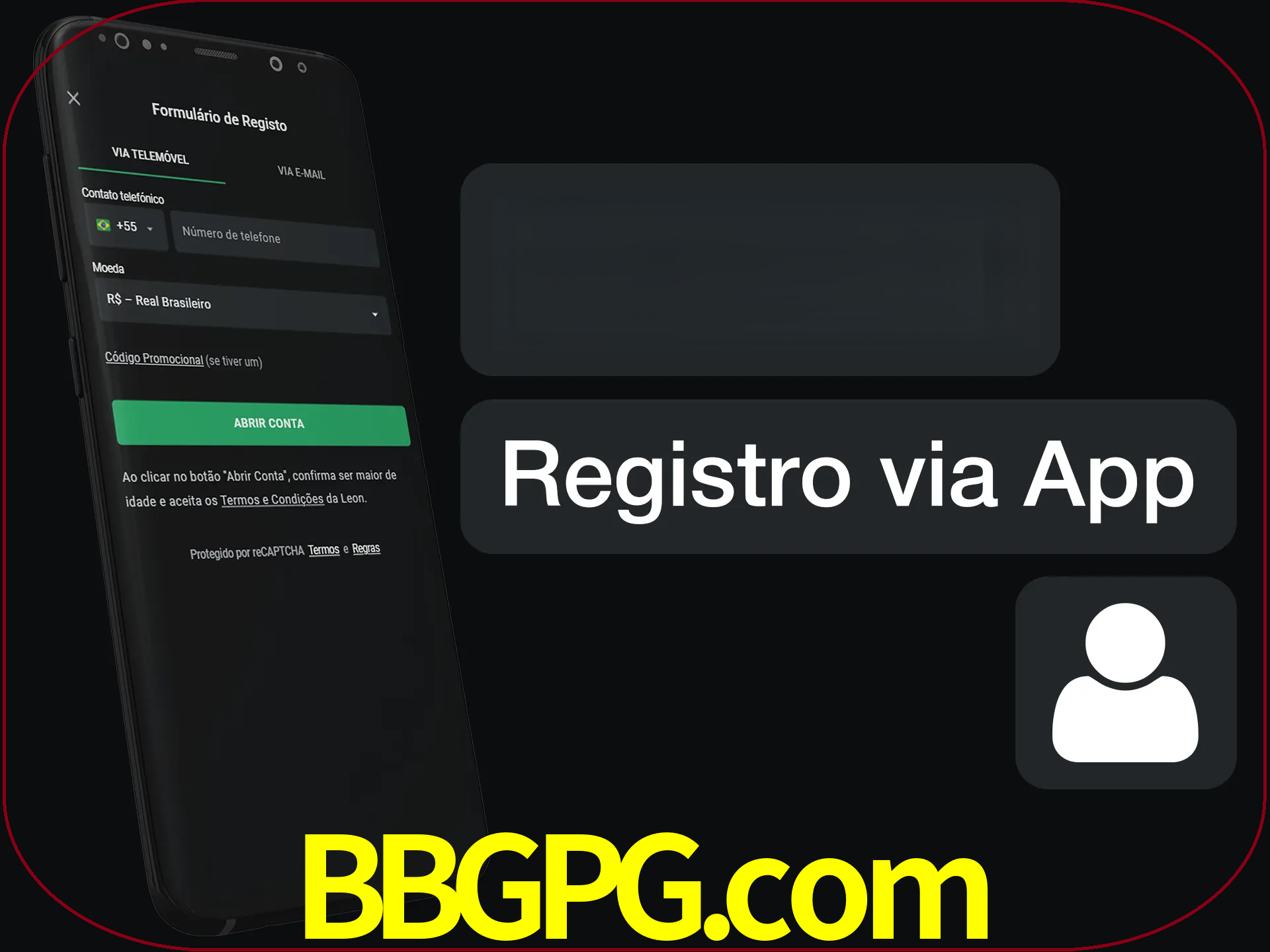 Registre-se com duas etapas usando o aplicativo.