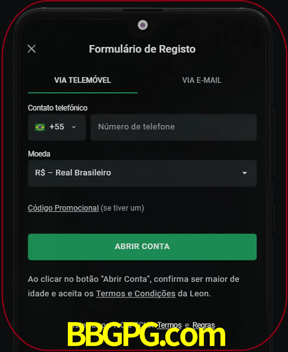 Abra o aplicativo e inicie o processo de registro.