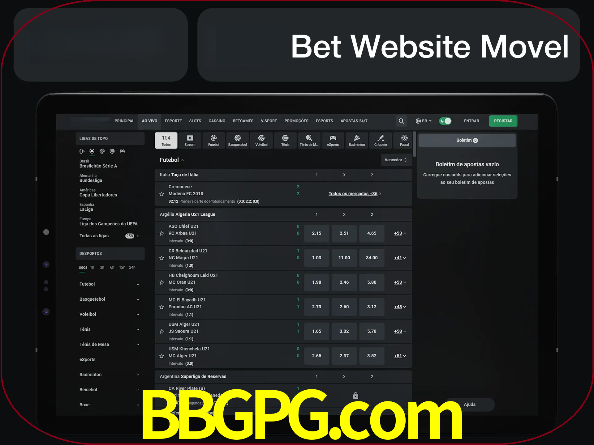Use nosso website em qualquer dispositivo.